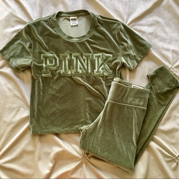 PINK Victoria's Secret Pants - Never Worn Victoria’s Secret PINK Velvet Set Green